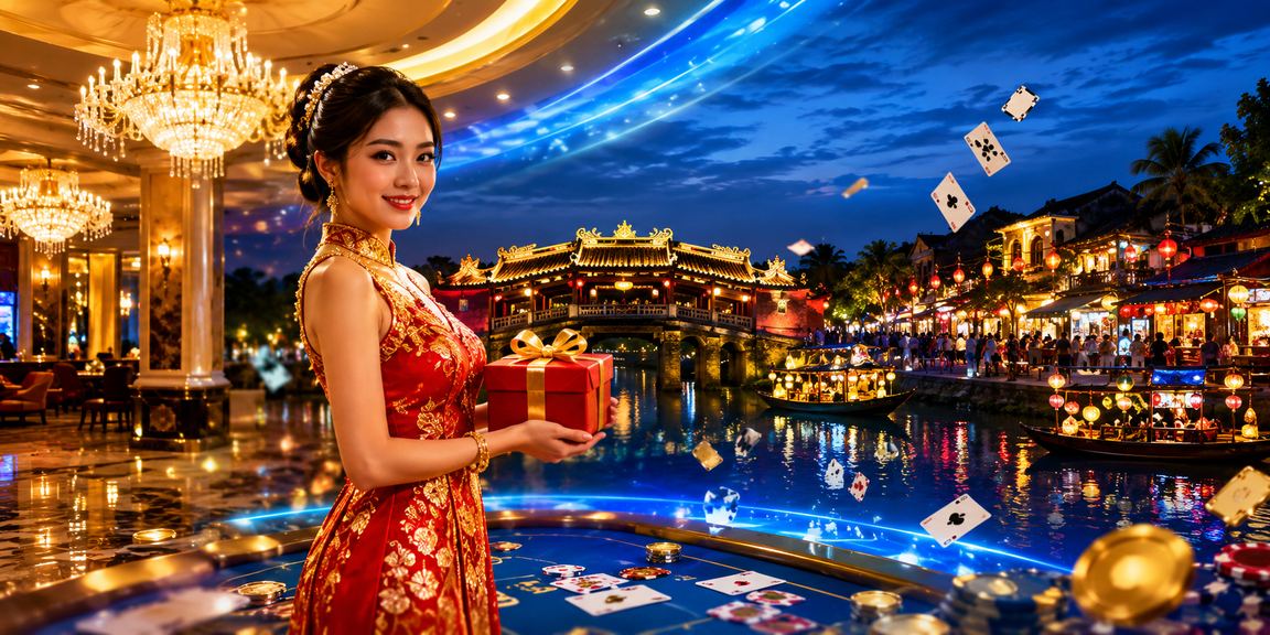 Người chơi tại Hội An trải nghiệm game bài và nhận thưởng trên nền tảng hk15 vào buổi tối